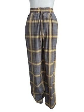 WeWoreWhat Pajama Pants Womens Size XS Plaid Pull On Deep Sage Lounge Pants NEW